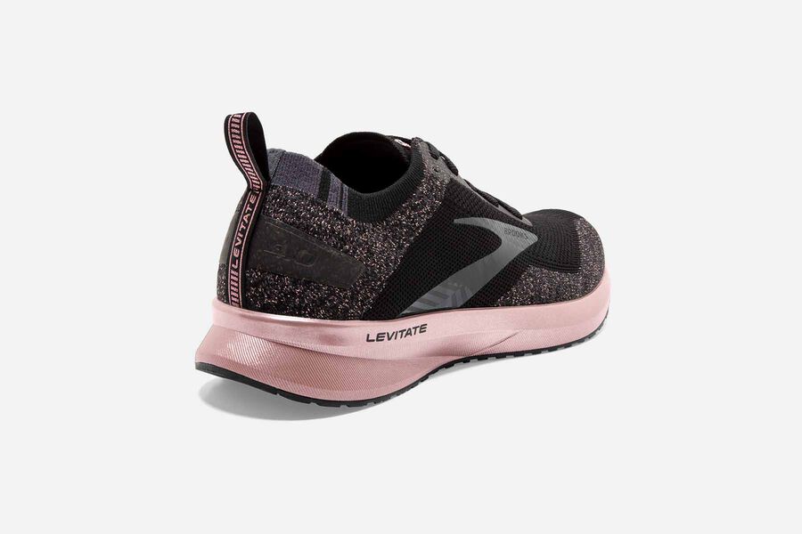 Brooks Running Shoes Womens Black/Pink - Levitate 4 Road - 6701-TZYAL